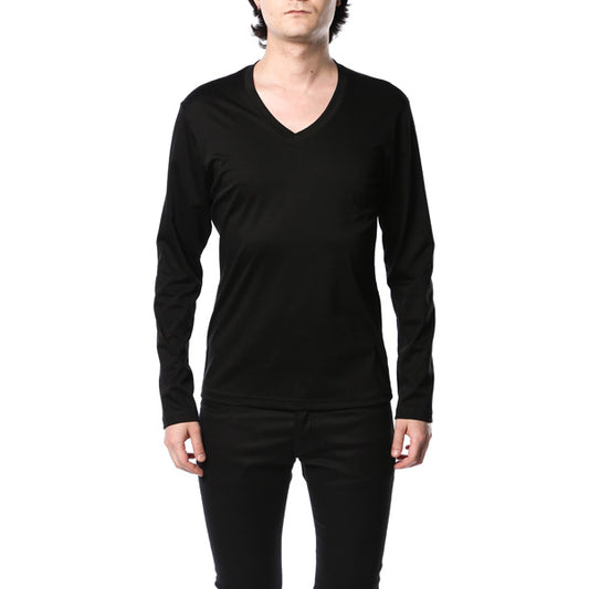  ハイゲージスムース Vネック長袖  