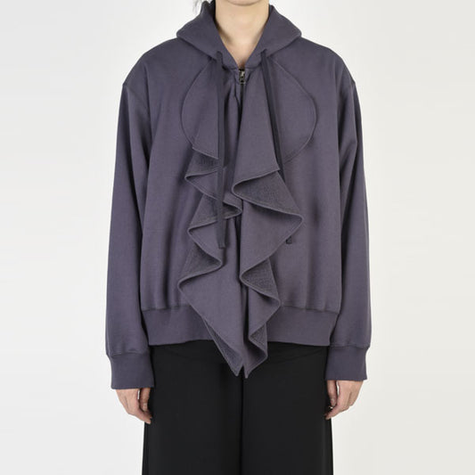  LOOP BACK CLOTH FRILL PARKA  