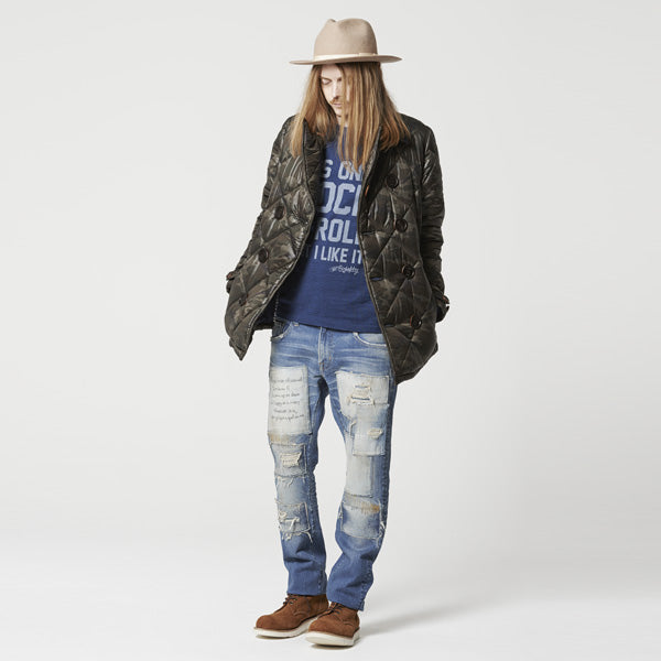 CUSTOMIZED STRETCH DENIM SLIM PANTS