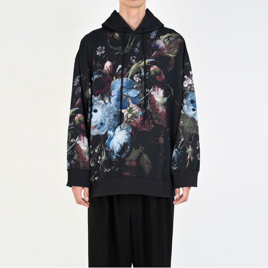  LOOP BACK CLOTH INKJET FLOWER OIL PAINTING PARKA  