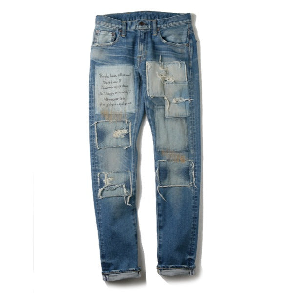 CUSTOMIZED STRETCH DENIM SLIM PANTS