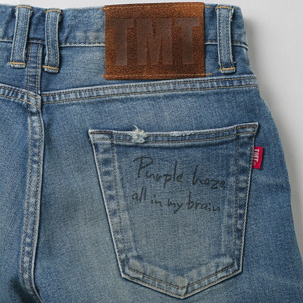 CUSTOMIZED STRETCH DENIM SLIM PANTS