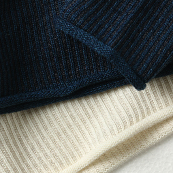 リブ編みニット クルーネック