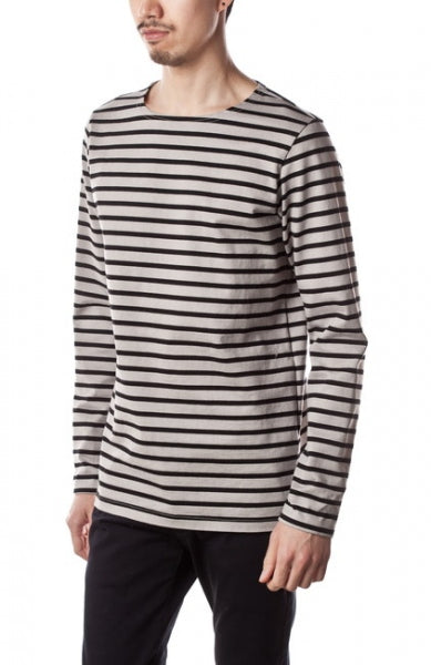  シルキー度詰天竺ボーダー ボートネックL/S  