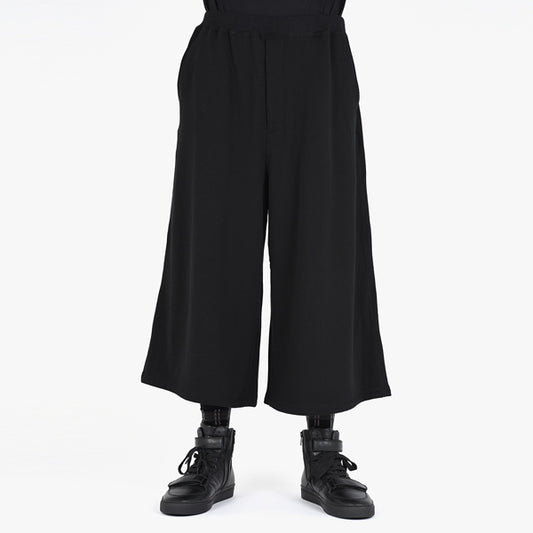  WIDE CROPPED PANTS RAYON LOOP BACK CLOTH  