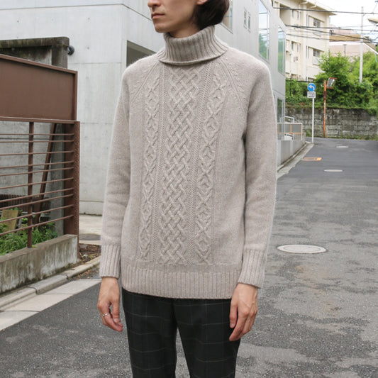  FOUR MIX ケーブル編み タートルネック  