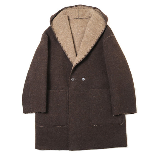  TARANUI WOOL BLANKET CLOTH HOODED COAT  