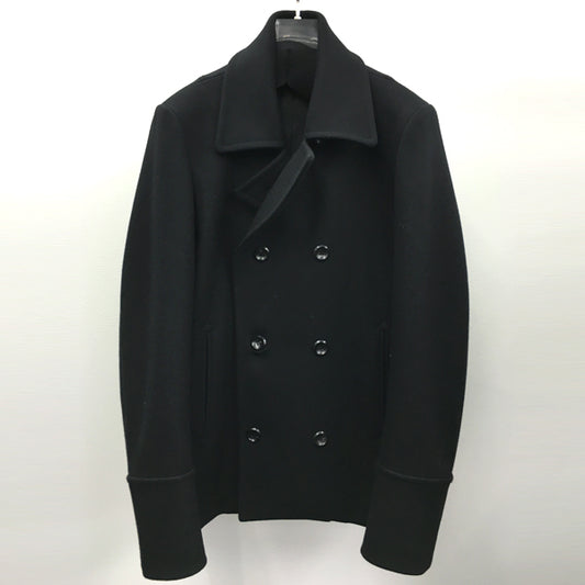  カシミヤ混タテ二重メルトン Pコート  