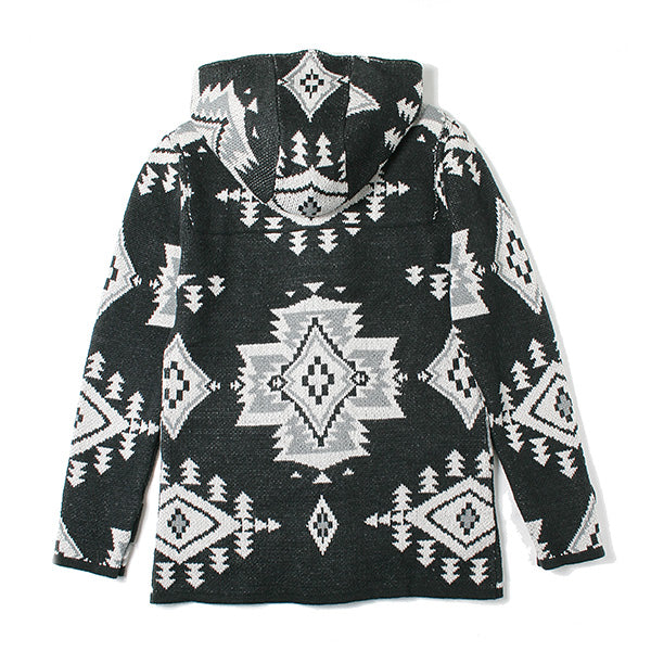 NATIVE JACQUARD KNIT DUFFEL COAT