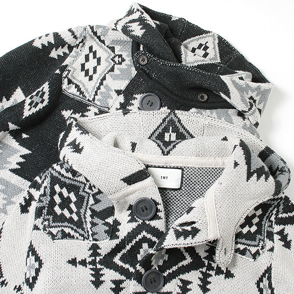 NATIVE JACQUARD KNIT DUFFEL COAT