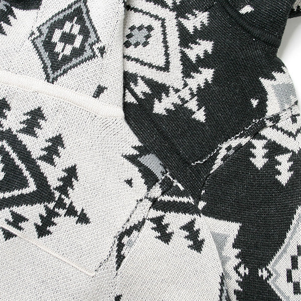 NATIVE JACQUARD KNIT DUFFEL COAT