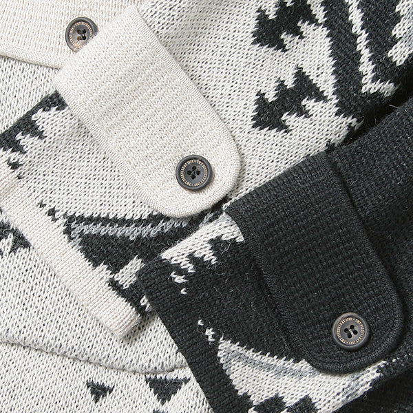 NATIVE JACQUARD KNIT DUFFEL COAT