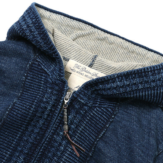  インディゴ裏毛ZIPパーカー  