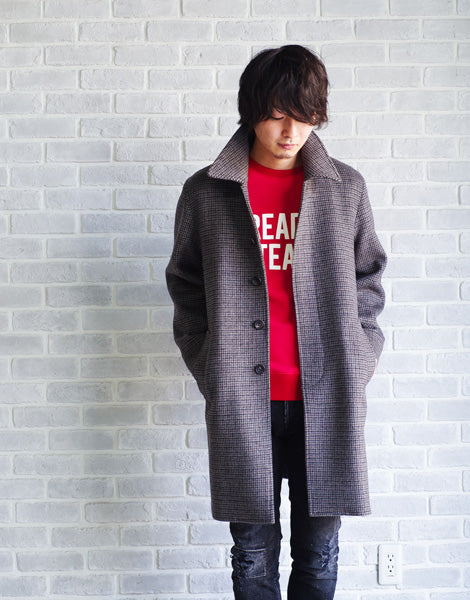 SUPER 100s GUNCLUB CHECK ステンカラーコート