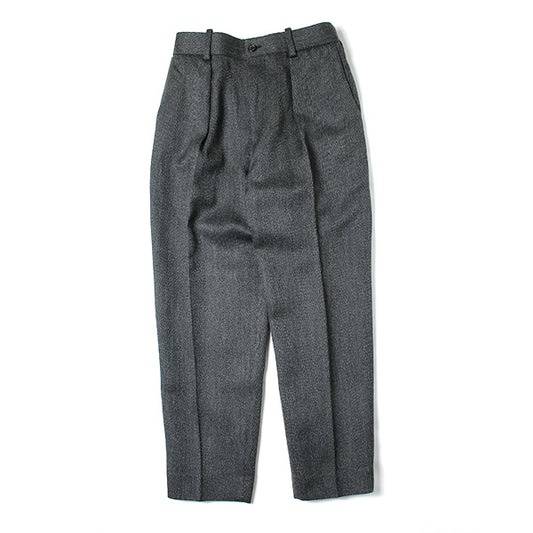  1TUCK PEGTOP BIG HERRINGBONE TWEED  