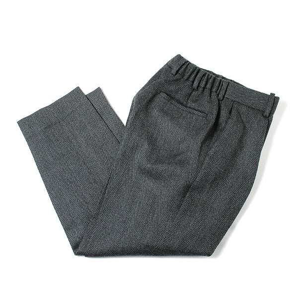 1TUCK PEGTOP BIG HERRINGBONE TWEED