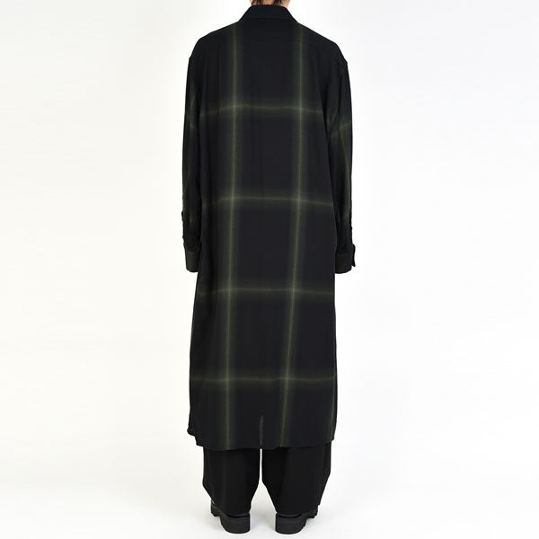 MODAL TWILL OMBRE CHECK LONG SHIRT