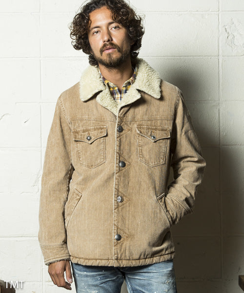 SULFIDE DYED SLUB CORDUROY BOA RANCH COAT