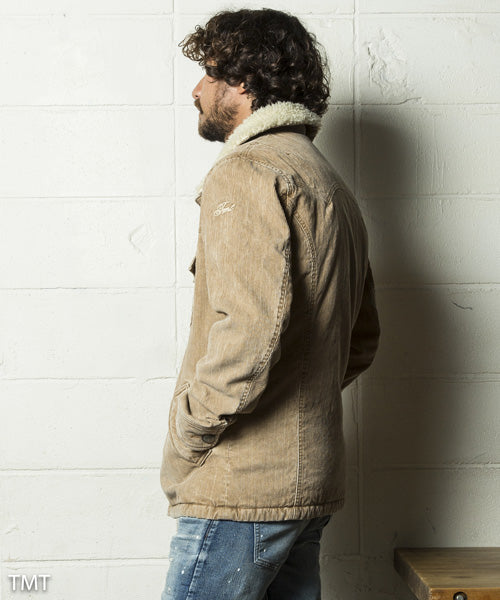SULFIDE DYED SLUB CORDUROY BOA RANCH COAT