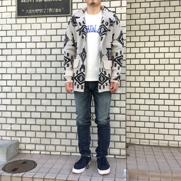 NATIVE JACQUARD KNIT DUFFEL COAT