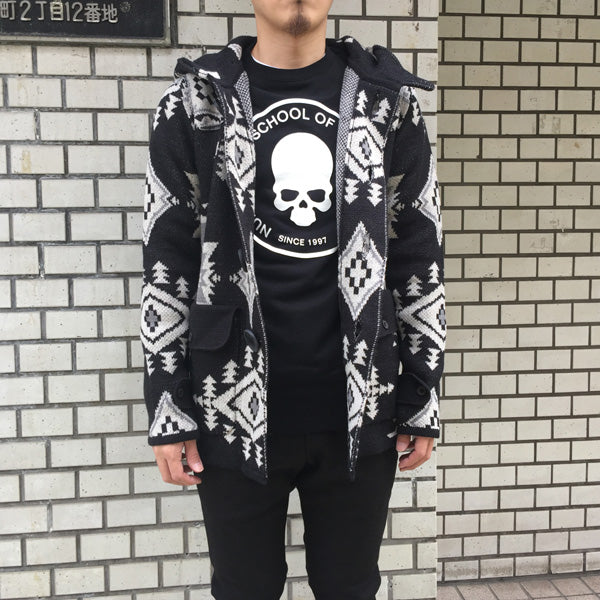 NATIVE JACQUARD KNIT DUFFEL COAT