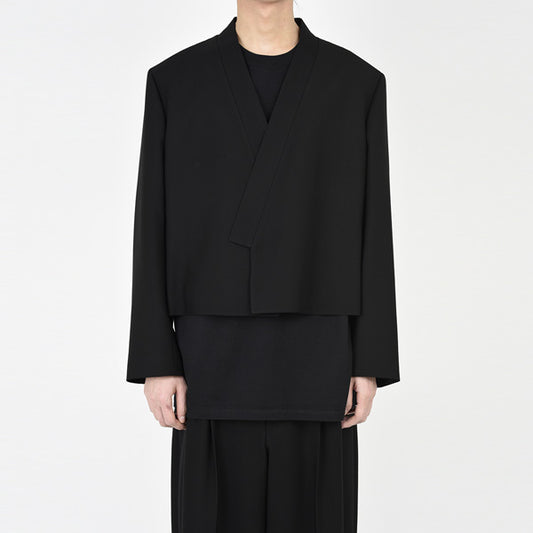  WOOL GABARDINE KIMONO SHORT JACKET  