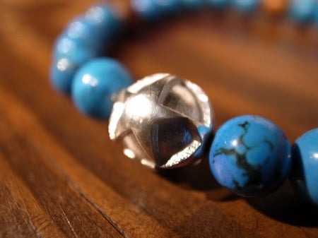 star cross ball bracelet (wood&turquoise)
