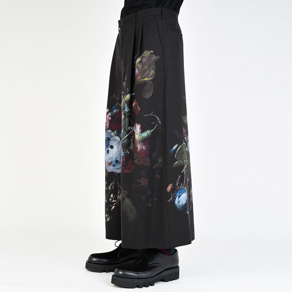 2TUCK CROPPED WOOL GABARDINE INKJET (FLOWER)