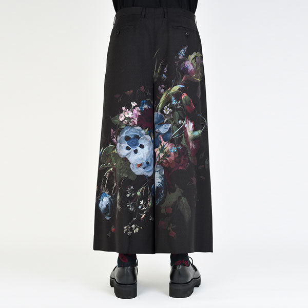 2TUCK CROPPED WOOL GABARDINE INKJET (FLOWER)
