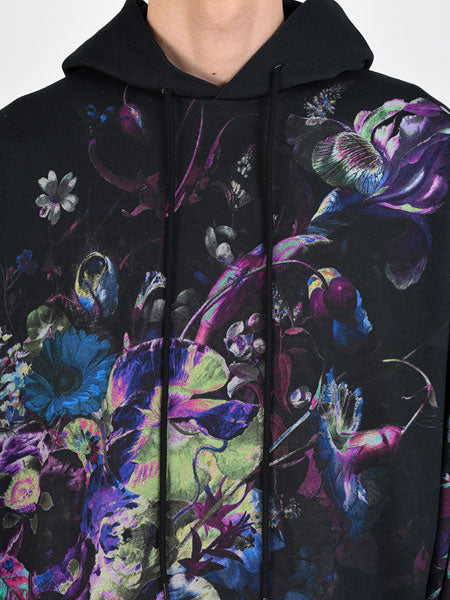 LOOP BACK CLOTH INKJET FLOWER OIL PAINTING PARKA