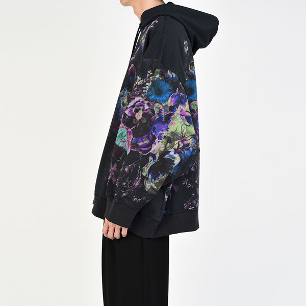 LOOP BACK CLOTH INKJET FLOWER OIL PAINTING PARKA