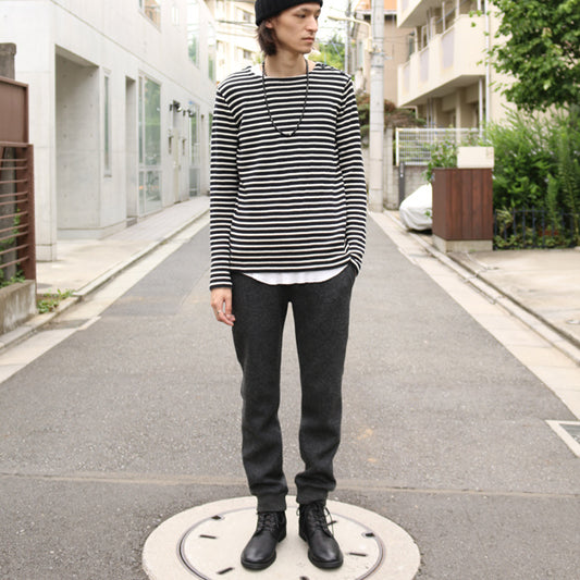  DOUBLE FACE MELTON KNIT リブパンツ  