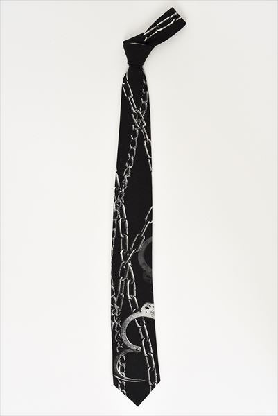  WOOL GABARDINE INKJET TIE CHAIN AND HANDCUFF  