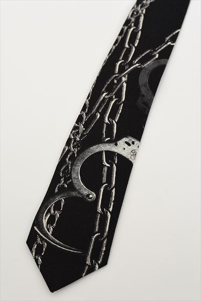  WOOL GABARDINE INKJET TIE CHAIN AND HANDCUFF  