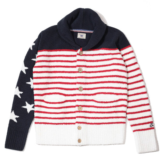  SHAGGY BOA STAR STRIPE CARDIGAN (TRICOLOR)  
