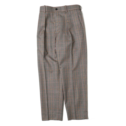  FRONT PLEATS PEGTOP BROWN CHECK  