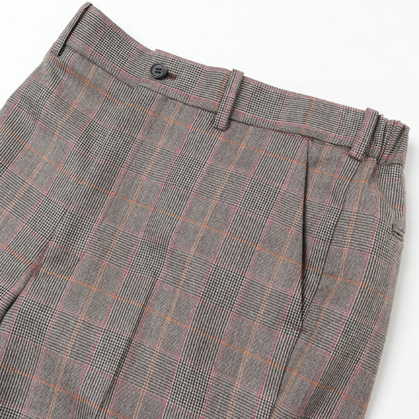 STRAIGHT FIT TROUSERS BROWN CHECK