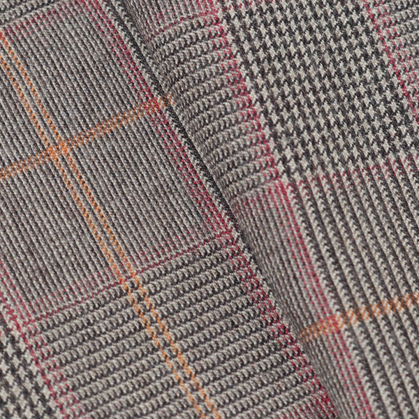 STRAIGHT FIT TROUSERS BROWN CHECK