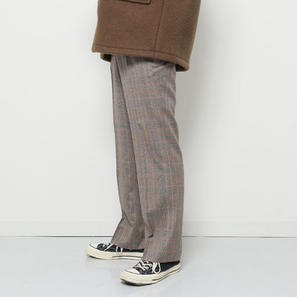 STRAIGHT FIT TROUSERS BROWN CHECK