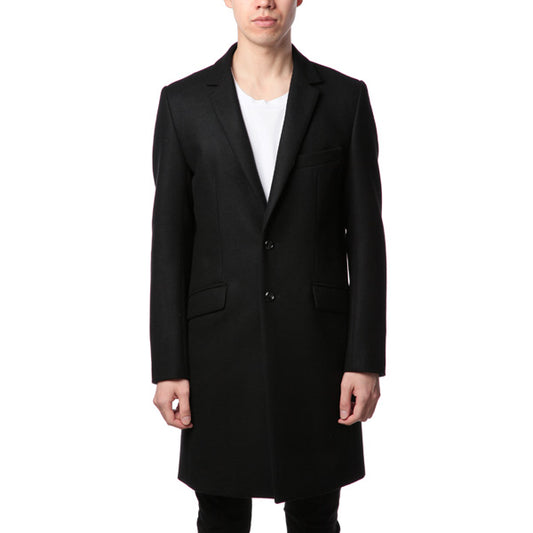  カシミヤ混平二重メルトン チェスターコート  