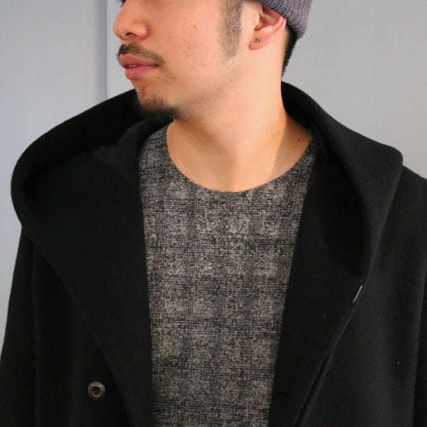 カシミヤ混二重織ビーバー フーデッドコート