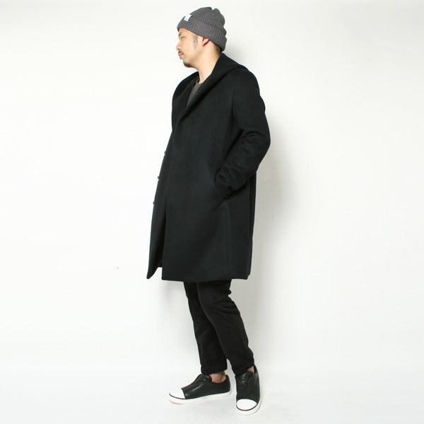 カシミヤ混二重織ビーバー フーデッドコート