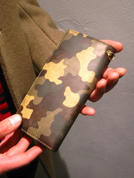 CAMOUFLAGE LEATHER LONG WALLET