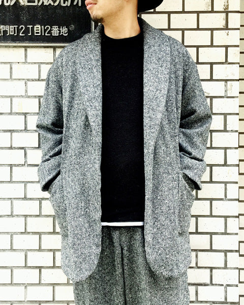  SHORT COAT HERRINGBONE TWEED  