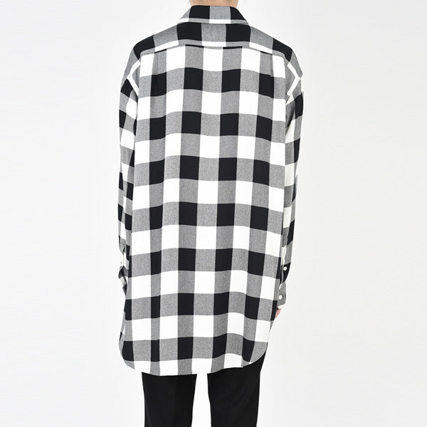 ASYMMETRY SHIRT MODAL BLOCK CHECK