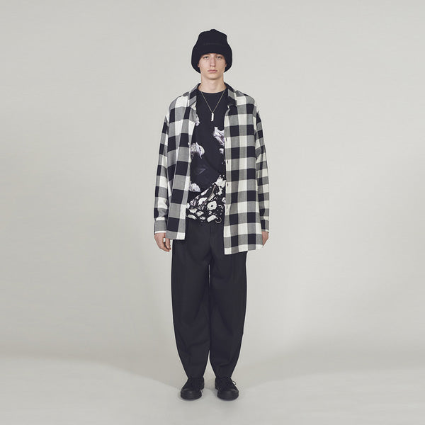 ASYMMETRY SHIRT MODAL BLOCK CHECK