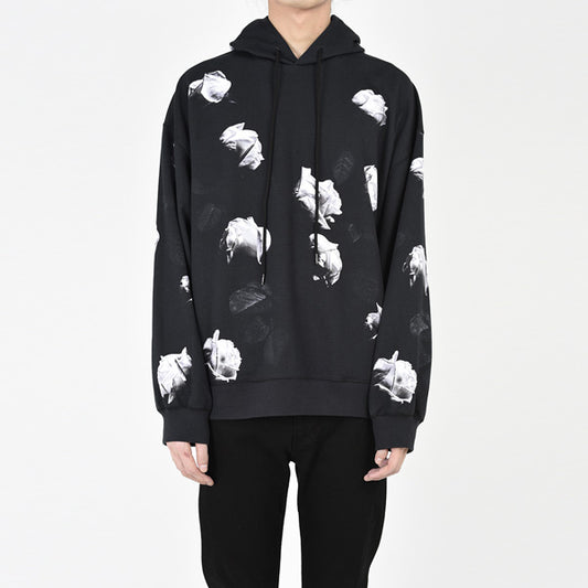  LOOP BACK CLOTH INKJET ROSE PHOTO PARKA  