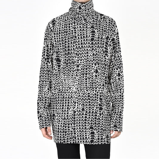  HIGH NECK BIG T-SHIRT INKJET KNIT  