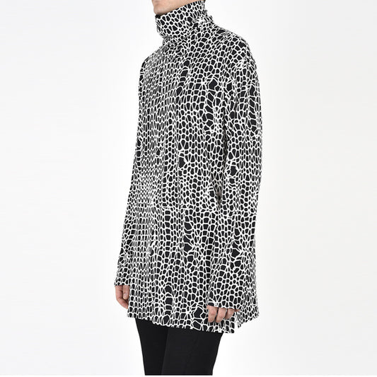  HIGH NECK BIG T-SHIRT INKJET KNIT  