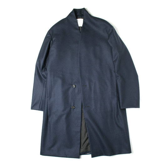  MINIMALIST COAT ORGANIC WOOL WORSTED JAPAN FLANNEL  